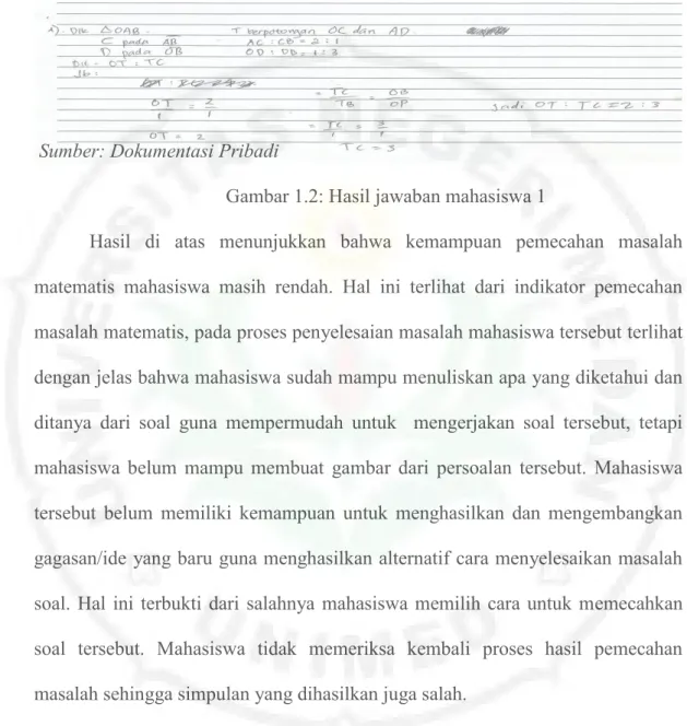 Gambar 1.2: Hasil jawaban mahasiswa 1 