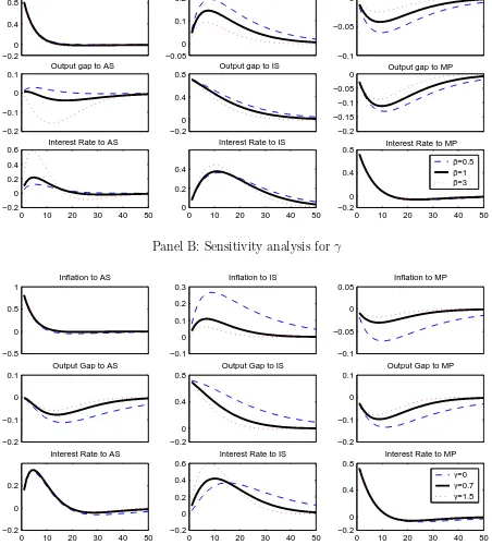 Figure 5: Sensitivity analysis for monetary policy parameters
