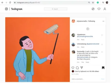 Gambar 2. Karya Joan Cornella 15 Mei 2018  [Sumber: https://www.instagram.com/p/Biyzdc1D-nY/] 