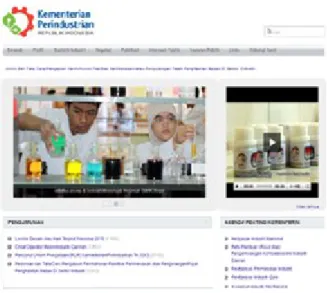 Gambar 2.20. Halaman awal  website  Kementerian  Perindustrian  Gambar 2.21. Anugerah Media  Humas (AMH)  tahun 2012