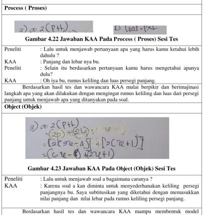Gambar 4.22 Jawaban KAA Pada Process ( Proses) Sesi Tes  