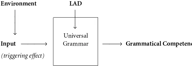 Fig. 3.1. Chomsky’s Model of First Language Acquisition (after Chomsky 1981b; Ellis 1994)