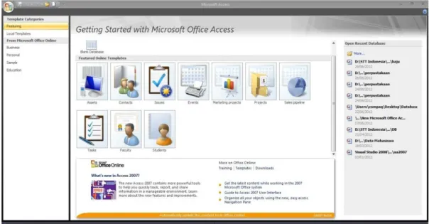 Gambar 2.10 Tampilan Microsoft Access 2007 