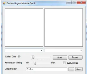 Gambar 4 Tampilan Program Utama Visualisasi Metode Sortir 