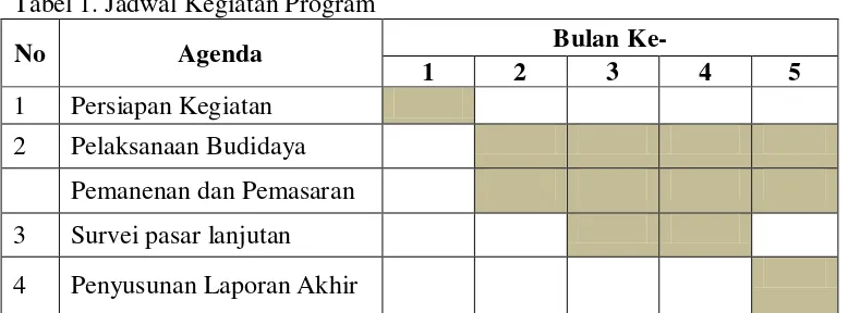 Tabel 1. Jadwal Kegiatan Program 