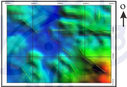 Gambar 3.4 Pola kelurusan dari pengamatan citra satelit (SRTM)