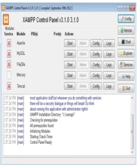 Gambar 2.2 Xampp Control Panel Web Server  2.10  Pengertian MySQL 