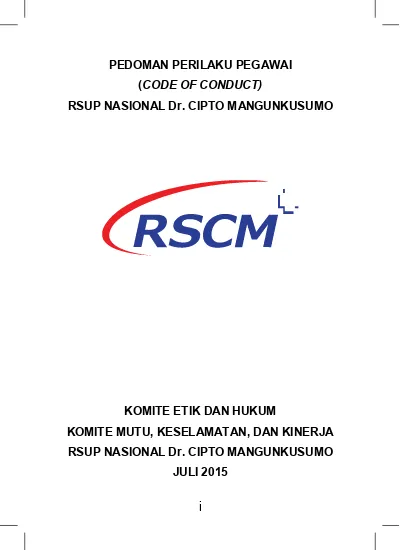 Pedoman Perilaku Pegawai Code Of Conduct Rsup Nasional Dr Cipto