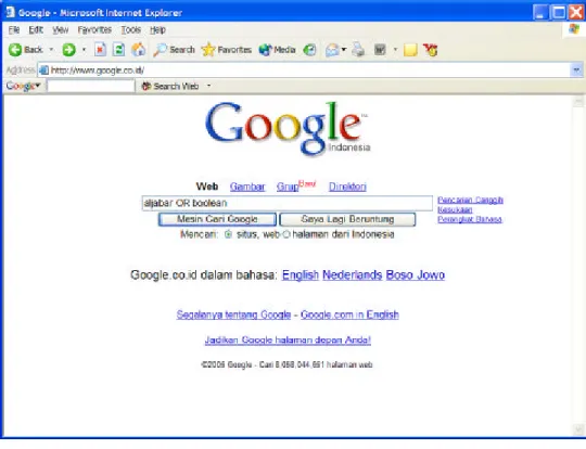 Gambar 1.1  Antarmuka mesin pencarian Googl e .    