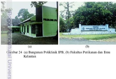 Gambar 24  (a) Bangunan Poliklinik IPB, (b) Fakultas Perikanan dan Ilmu 