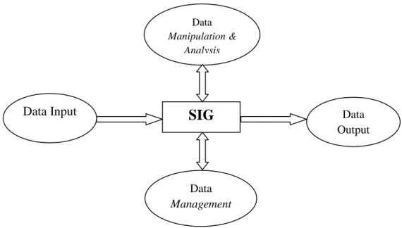 Gambar II.2. Ilustrasi Sub-Sistem SIG  Sumber : Eddy Prahasta (2009 : 119) 