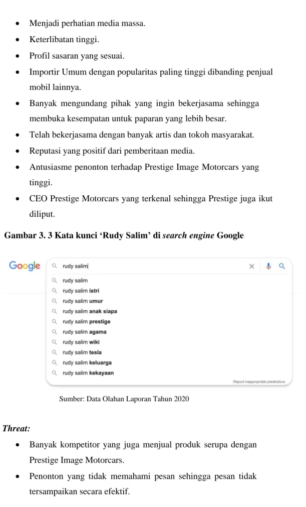 Gambar 3. 3 Kata kunci ‘Rudy Salim’ di search engine Google 