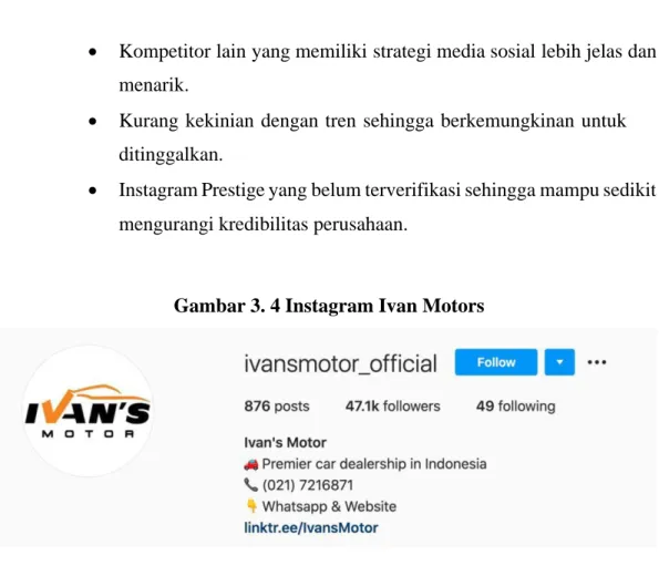 Gambar 3. 4 Instagram Ivan Motors 