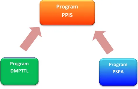 Gambar 3-2  Hubungan antara program teknis (PPIS) dengan program generik (DMPTTL dan  PSPA) 