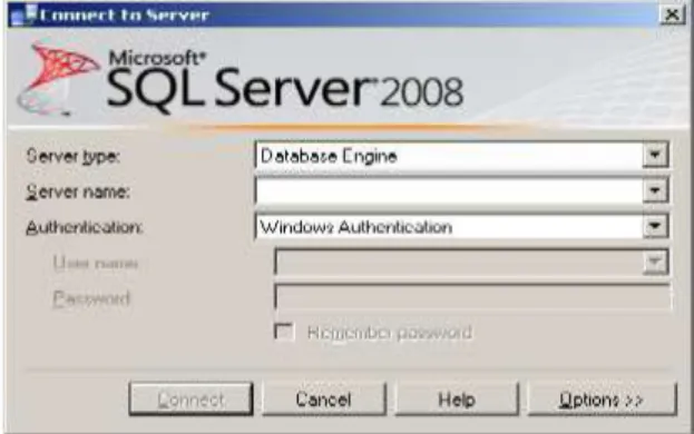 Gambar II.15. SQL Server 2008  Sumber : Wahana Komputer (2008 : 40) 