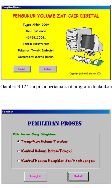 Gambar 3.12 Tampilan pertama saat program dijalankan 