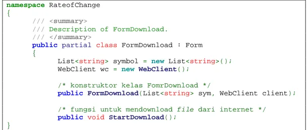 Gambar IV-8 Implementasi Kelas FormDownload 