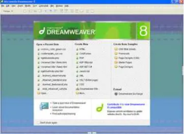 Gambar II.2 : Halaman awal Dreamweaver 8 
