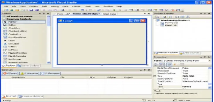 Gambar 2.7 Tampilan Interface VB.NET 