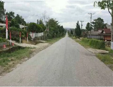 Gambar 2. Jalan lintas Dolok Sanggul - Sidikalang di desa Bangun 