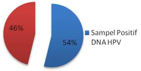 Gambar 2. Diagram perbandingan sampel yang terdeteksi DNA HPV