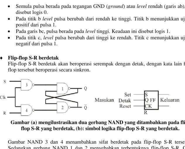 Gambar  NAND  3  dan  4  menambahkan  sifat  berdetak  pada  flip-flop  S-R  tersebut