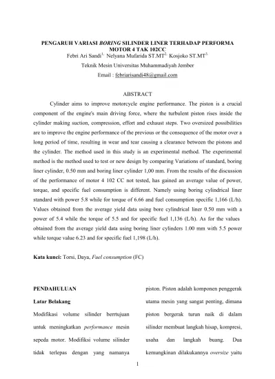 Kata Kunci: Torsi, Daya, Fuel Consumption (FC) Piston. Piston Adalah ...