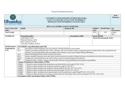 Rencana Pembelajaran Semester UNIVERSITAS MUHAMMADIYAH PROF DR HAMKA ...