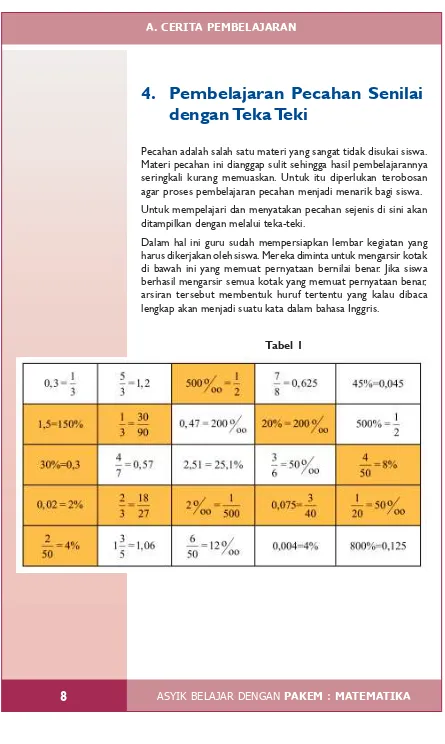 8ASYIK BELAJAR DENGAN Tabel 1PAKEM