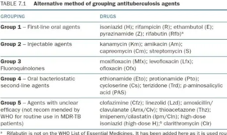 Tabel 1. Pilihan Obat Anttuberkulosis dalam Lima Kategori 