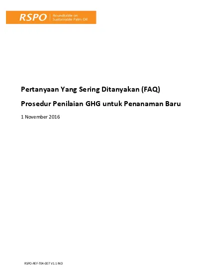 Pertanyaan Yang Sering Ditanyakan (FAQ) Prosedur Penilaian GHG Untuk ...