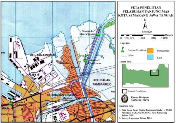 Gambar 1. Peta Lokasi Penelitian di Perairan Tanjung Emas. 