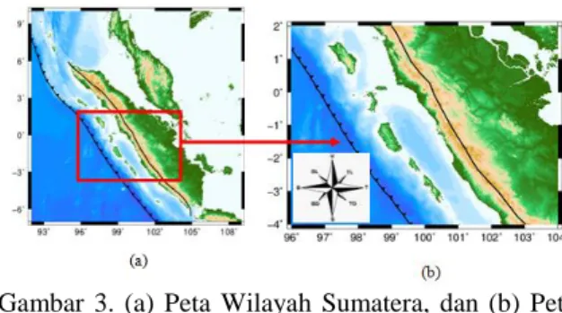 Gambar  3.  (a)  Peta  Wilayah  Sumatera,  dan  (b)  Peta     Daerah Penelitian 