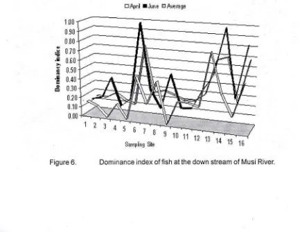 Figure 6.Dominance index of fish at the down stream of Musi River.
