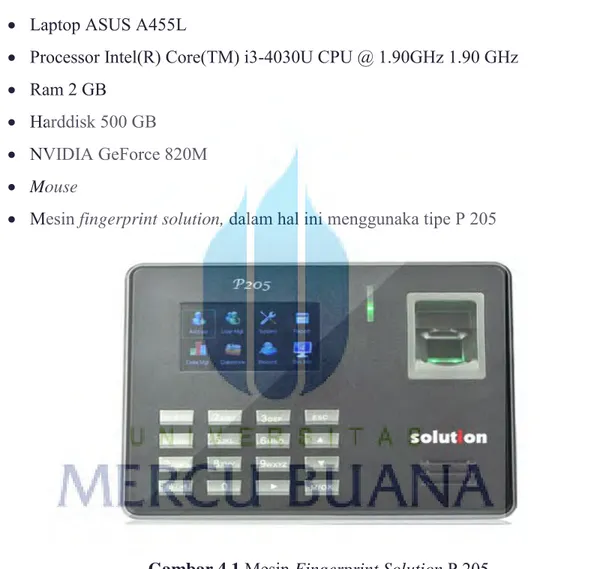 Gambar 4.1  Mesin Fingerprint Solution P 205 