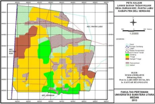 Tabel 7. Data luas wilayah (Ha) berdasarkan peta unsur hara kalium (K-tukar) 