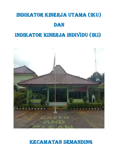 Indikator Kinerja Utama (iku) Dan IndiKator Kinerja Individu (iki)