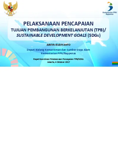 PELAKSANAAN PENCAPAIAN TUJUAN PEMBANGUNAN BERKELANJUTAN (TPB ...