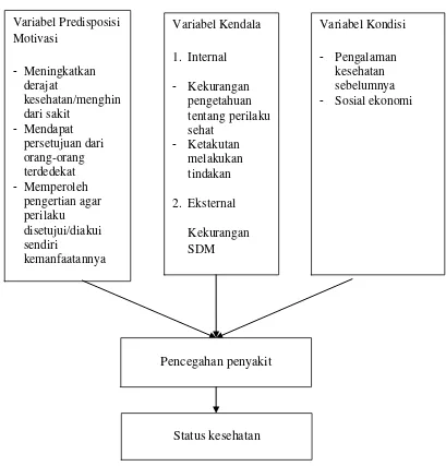 Gambar. 2.1 Diagram skema Variabel yang memengaruhi perilaku kesehatan preventif menurut Antonovsky, A dan Kats 1970 