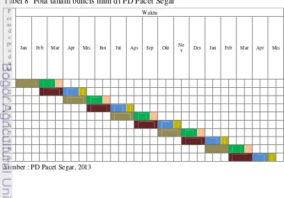 Tabel 7  Produksi buncis mini di PD Pacet Segar tahun 2011 – 2013 