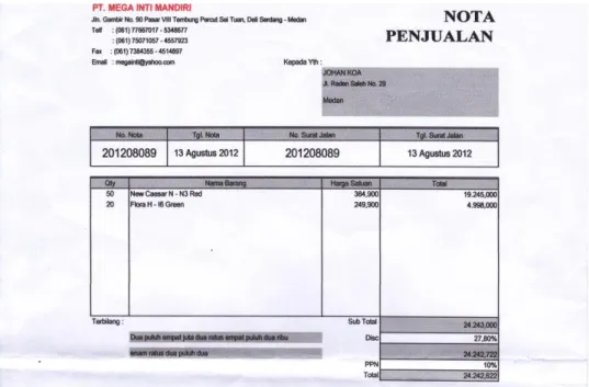 Gambar III.3. Faktur Pembayaran Obat Pada PT. Pharos Indonesia   Sumber : PT. Pharos Indonesia 