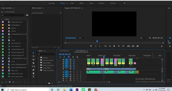 Gambar 3.2 Tampilan Kerja Adobe Premiere Pro CC 2018 