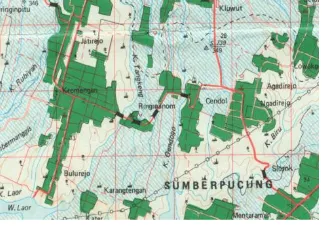 Gambar 1.Peta Kawasan Desa Kromengan (Sumber : TNI AD Jakarta 1988) 