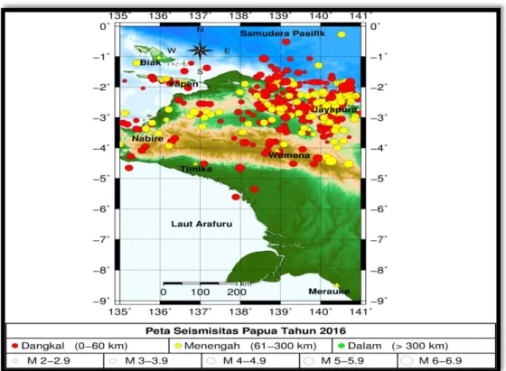 Gambar 2.3  Peta Aktivitas Gempabumi di Wilayah Papua   