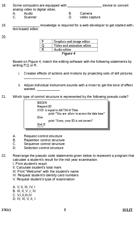 Figure 4Based on Figure 4, match the editing software with the following statements by 