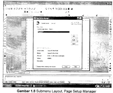 Gambar 1.8 Submenu Layout, Page Setup Manager