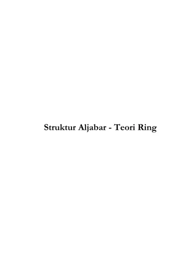 Struktur Aljabar Teori Ring