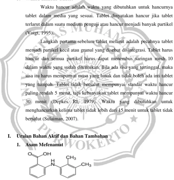 Gambar 2.1. Struktur Kimia Asam Mefenamat (Depkes RI, 1995) 