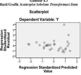 Hasil Grafik Gambar 4.3 Scatterplot Sebelum Transformasi Data 