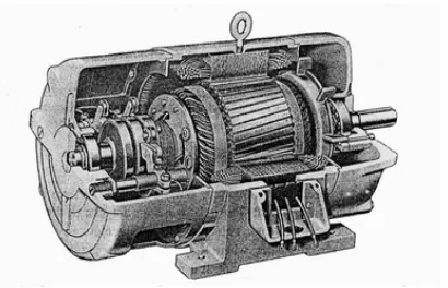Gambar 2.7 di bawah ini menggambarkan penampang stator dan rotor motor 